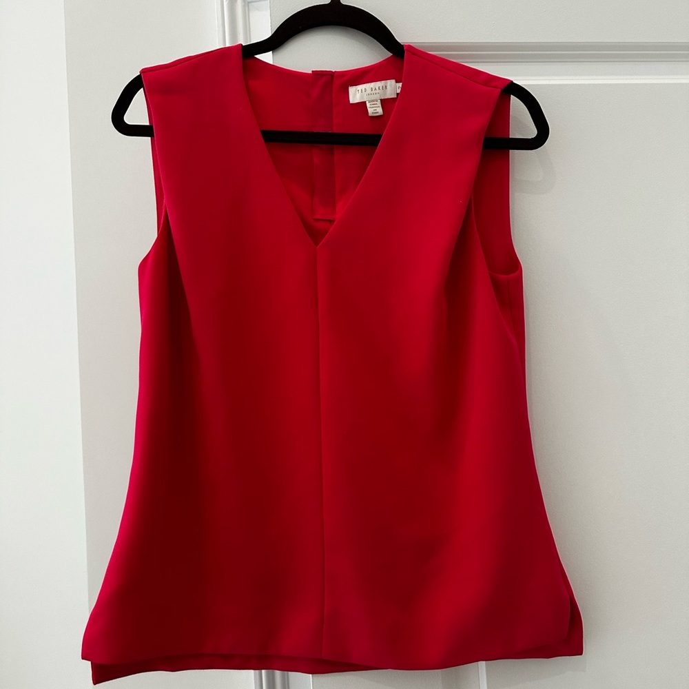 Ted Baker Vibrant Fuchsia or hot pick V-Neck Blouse